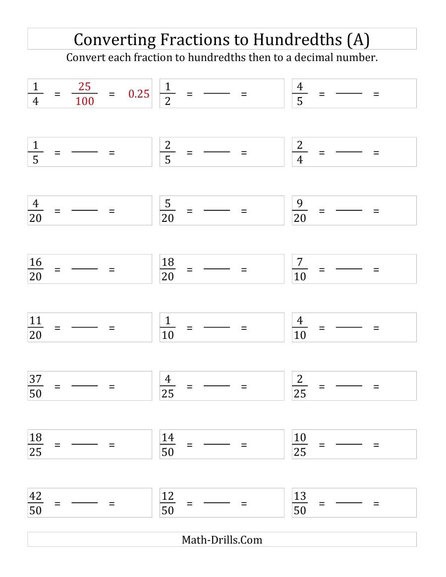 Fraction Decimal Conversion Worksheet Decimal Worksheets