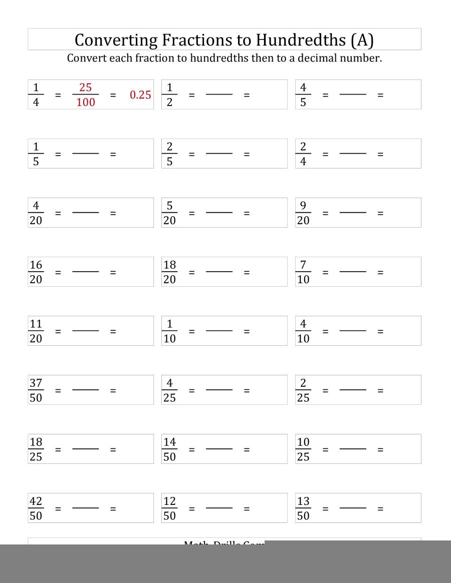 Fraction Decimal Conversion Worksheet Decimal Worksheets