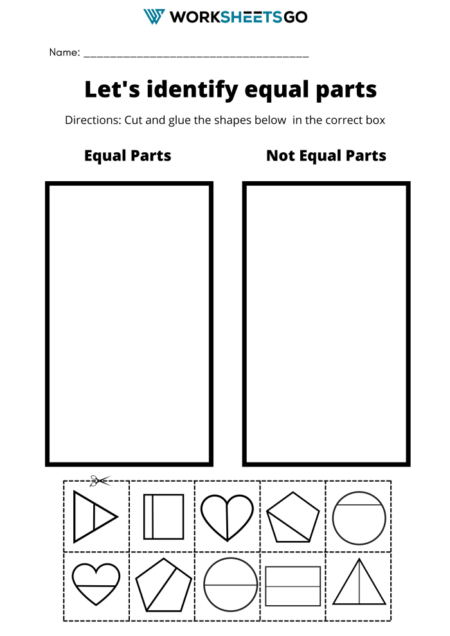 Fractions Equal And Unequal Parts Worksheets WorksheetsGO