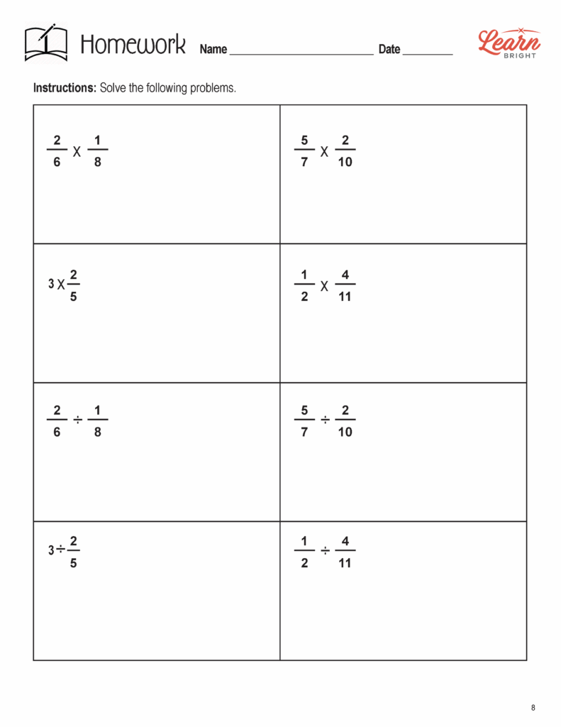 Fractions Multiply And Divide Worksheets Library