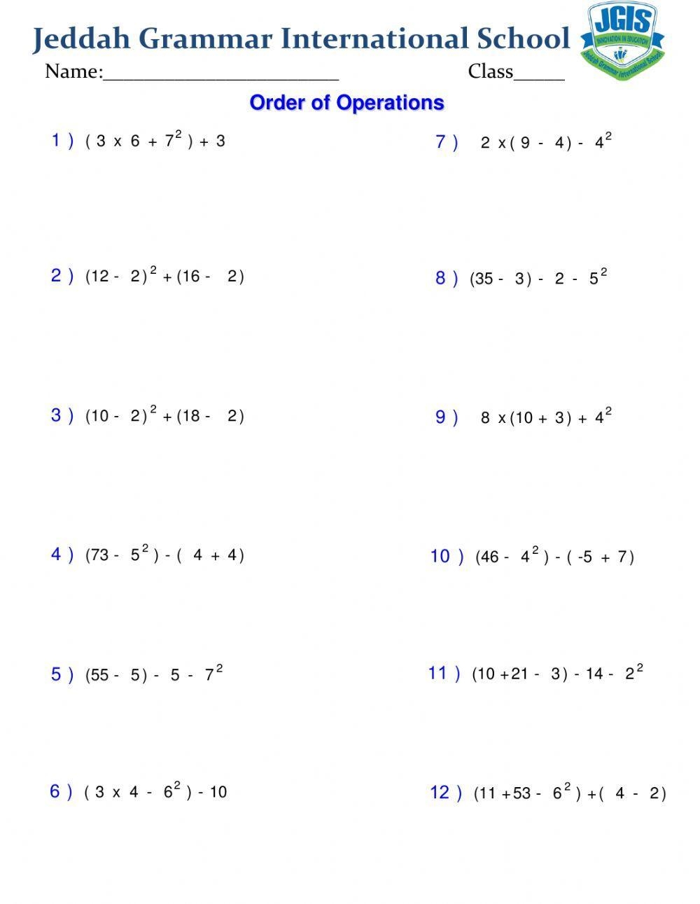 FREE 11 Sample Order Of Operations Worksheet Templates In PDF 