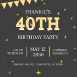 Free 40th Birthday Invitation Ideas Template To Edit Online