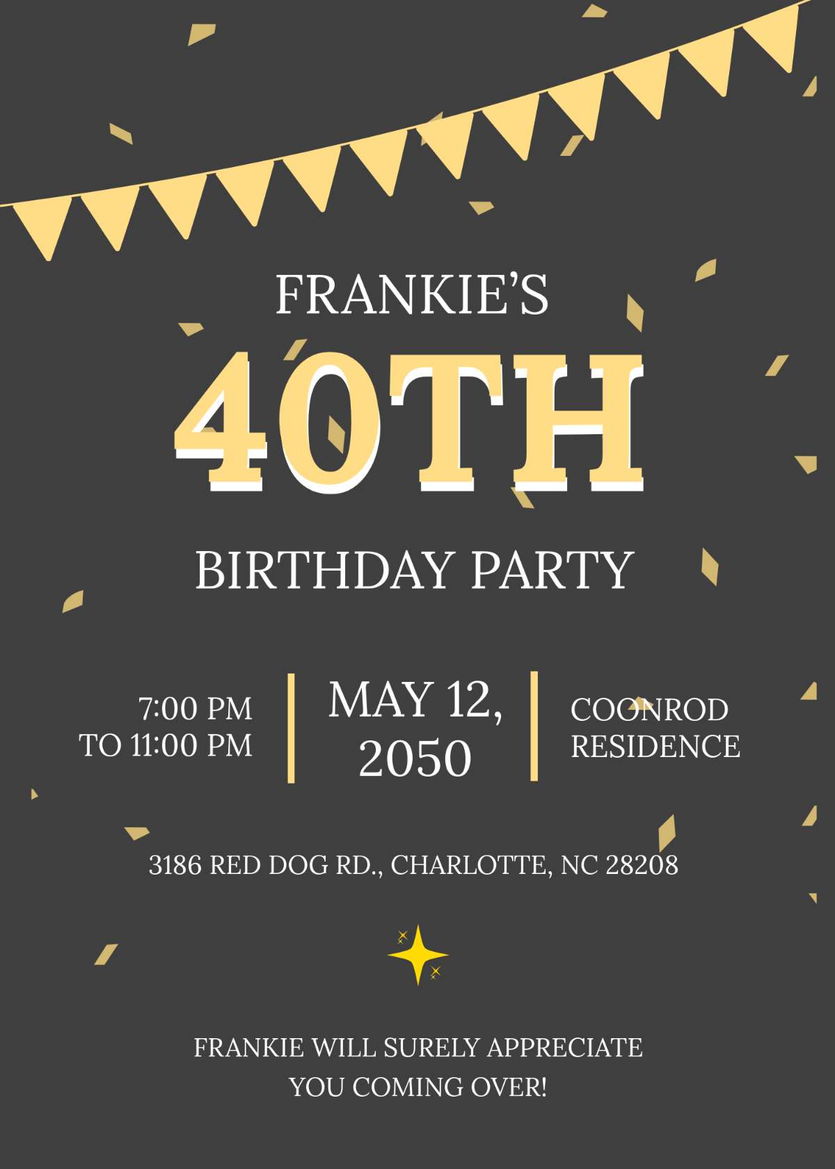 Free 40th Birthday Invitation Ideas Template To Edit Online