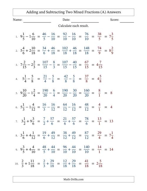 Free Adding And Subtracting Fractions Worksheet With Answers Download 