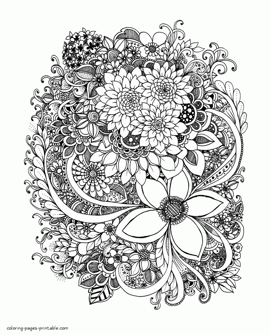 Free Adult Coloring Pages Flowers COLORING PAGES PRINTABLE COM