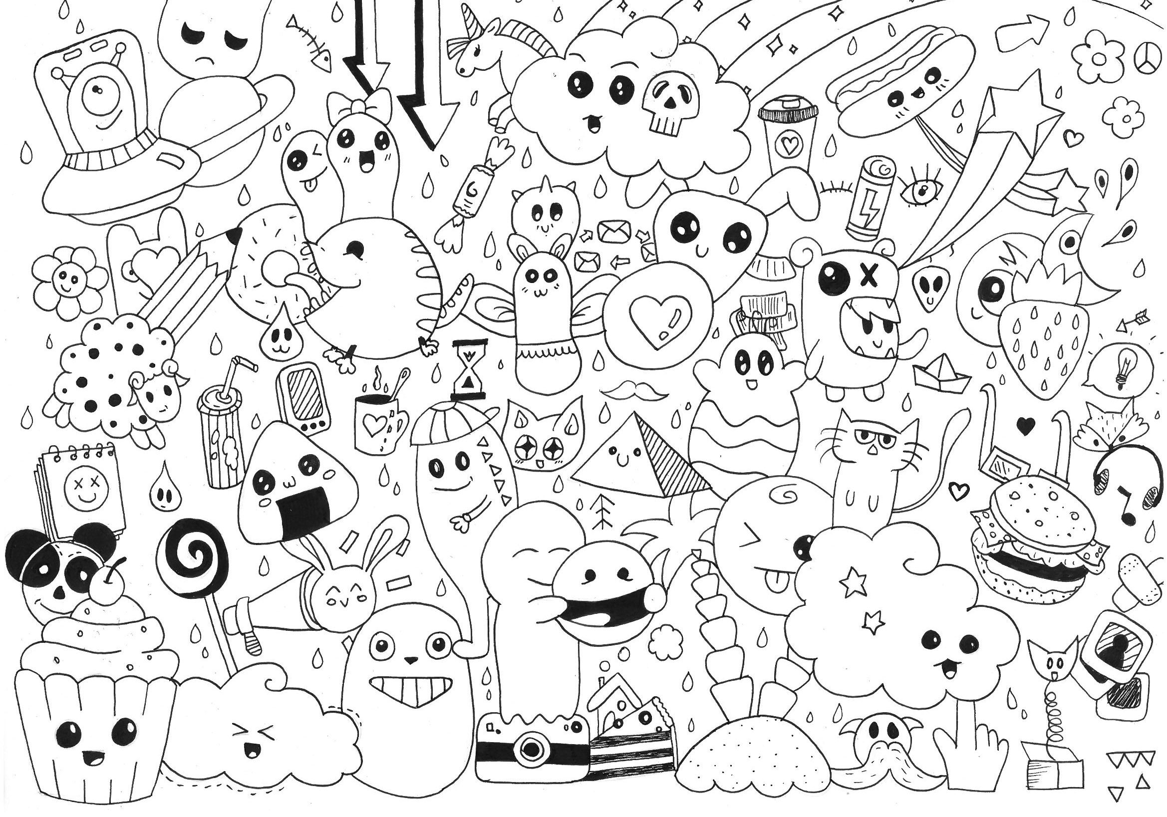 Free Adult Doodle Coloring Pages Printable Coloring Pages