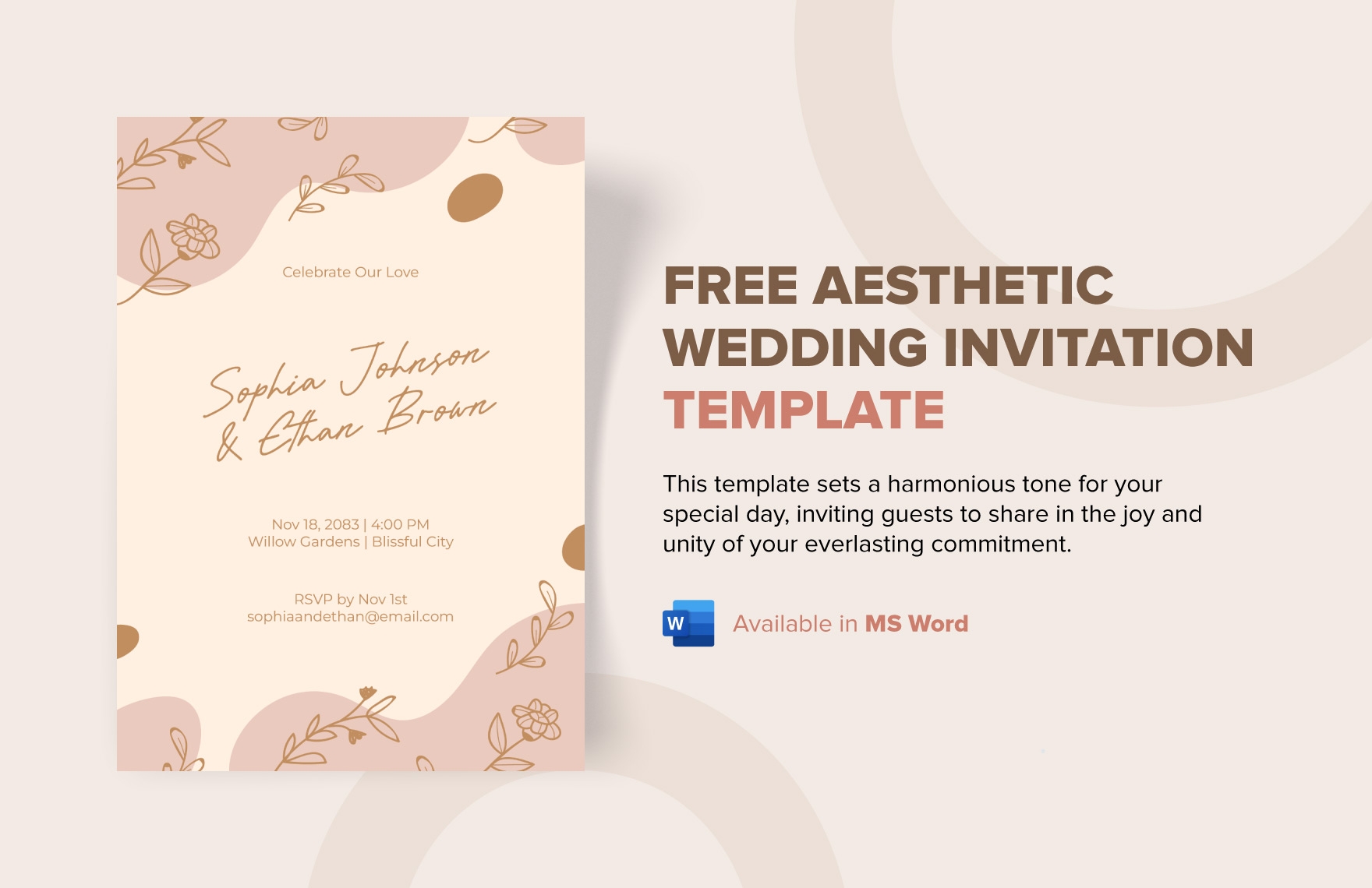 Free Aesthetic Invitation Template Download In Word Illustrator PSD 