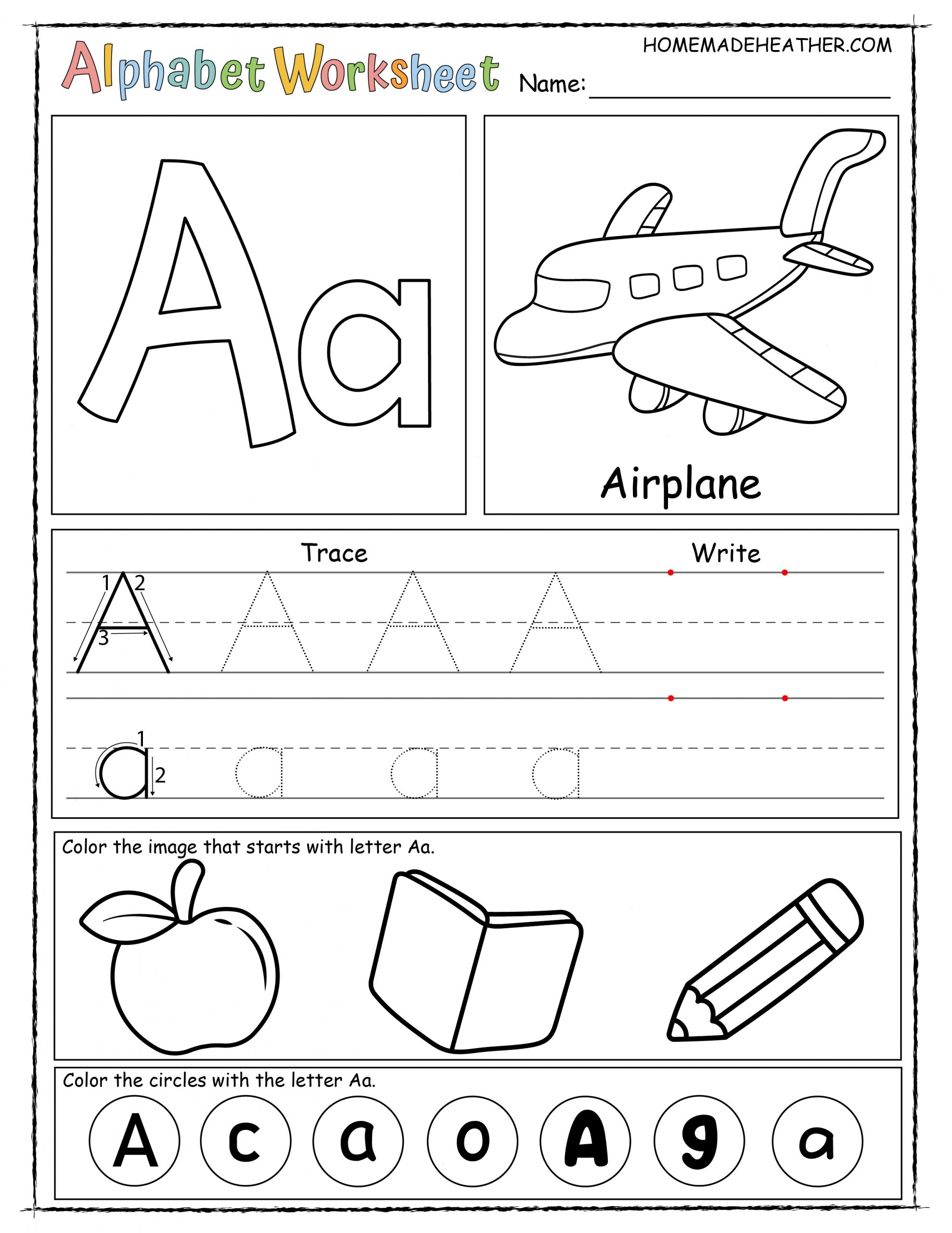 learning the alphabet worksheets