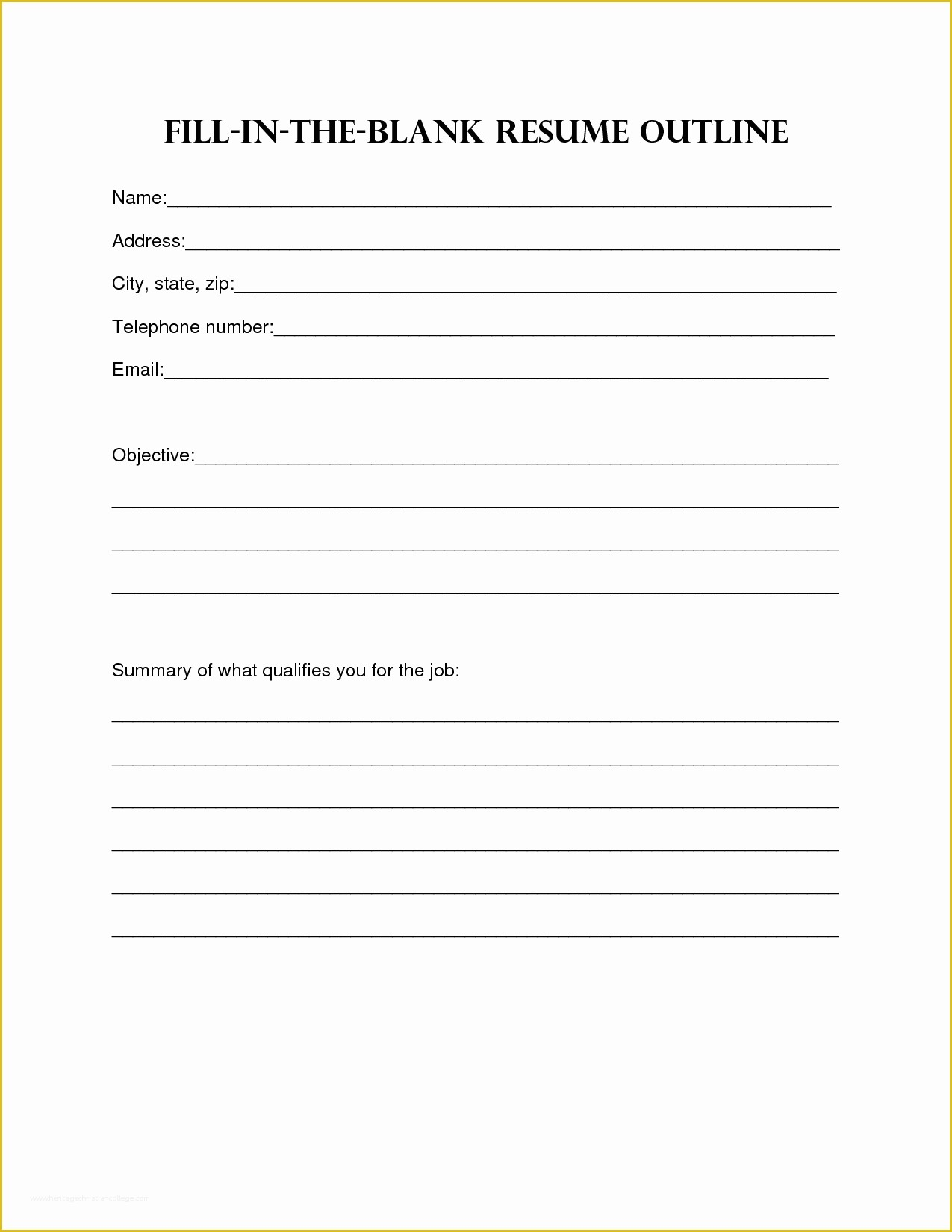 Free And Printable Resume Templates Of 8 Best Of Printable Outline 