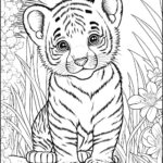 Free Animal Coloring Pages Tiger Cub Coloring Page