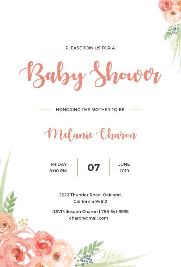 Free Baby Shower Invitation Template In PSD MS Word Publisher