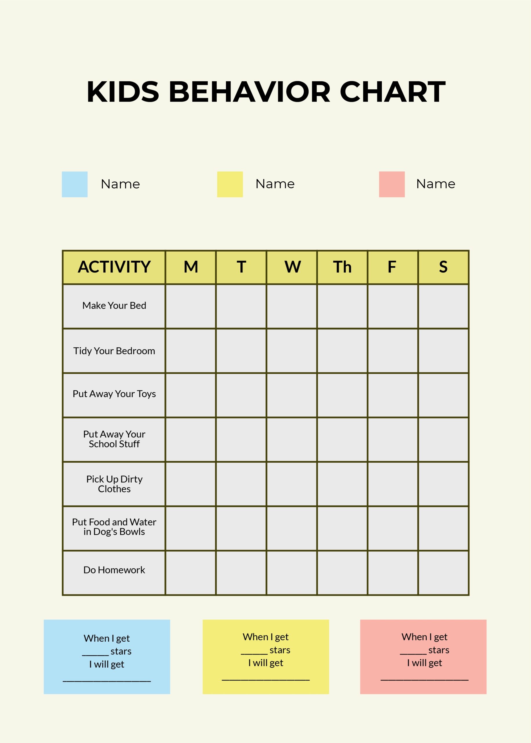 FREE Behavior Chart Template Download In Word PDF Illustrator 
