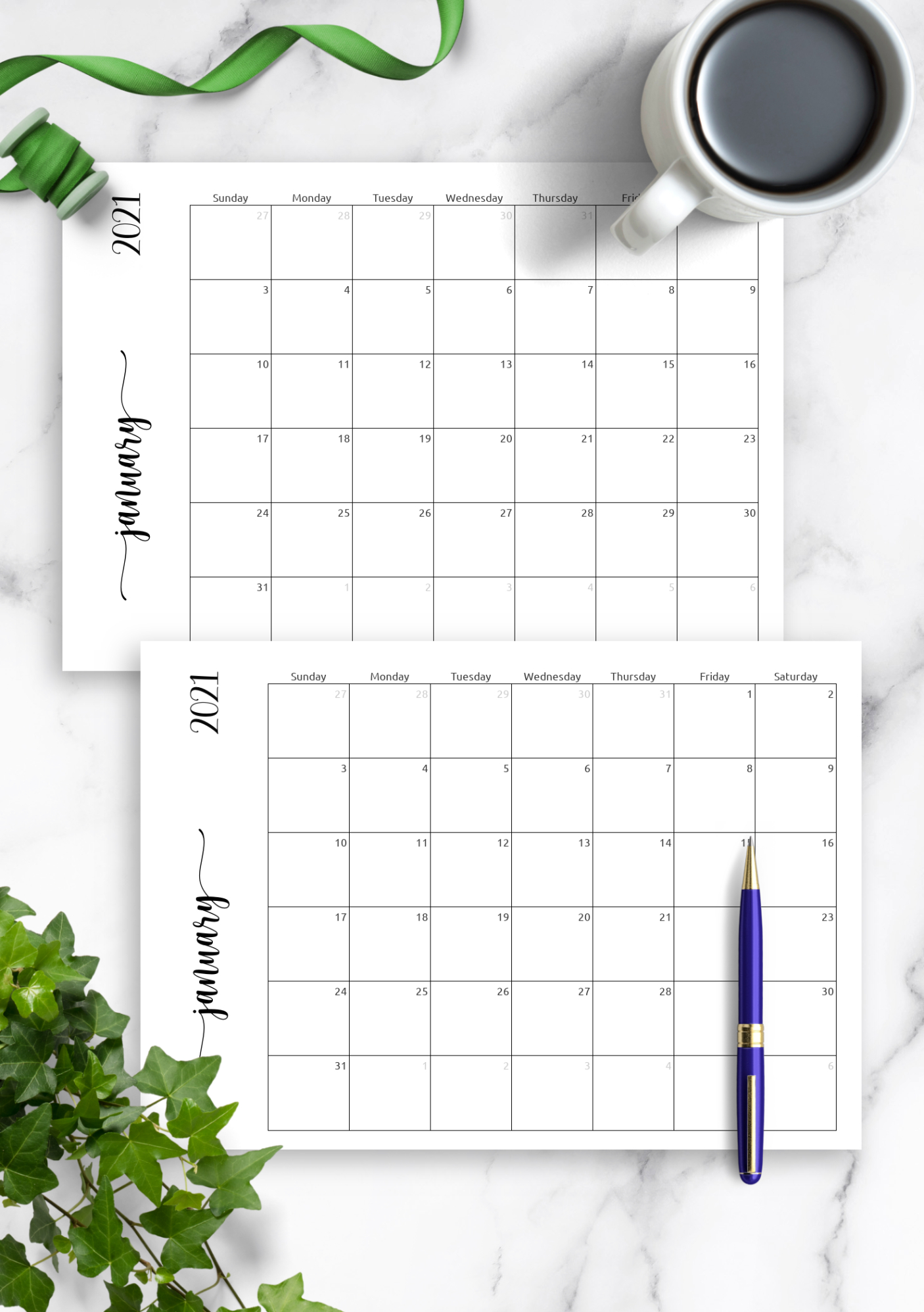 free printable calendar template