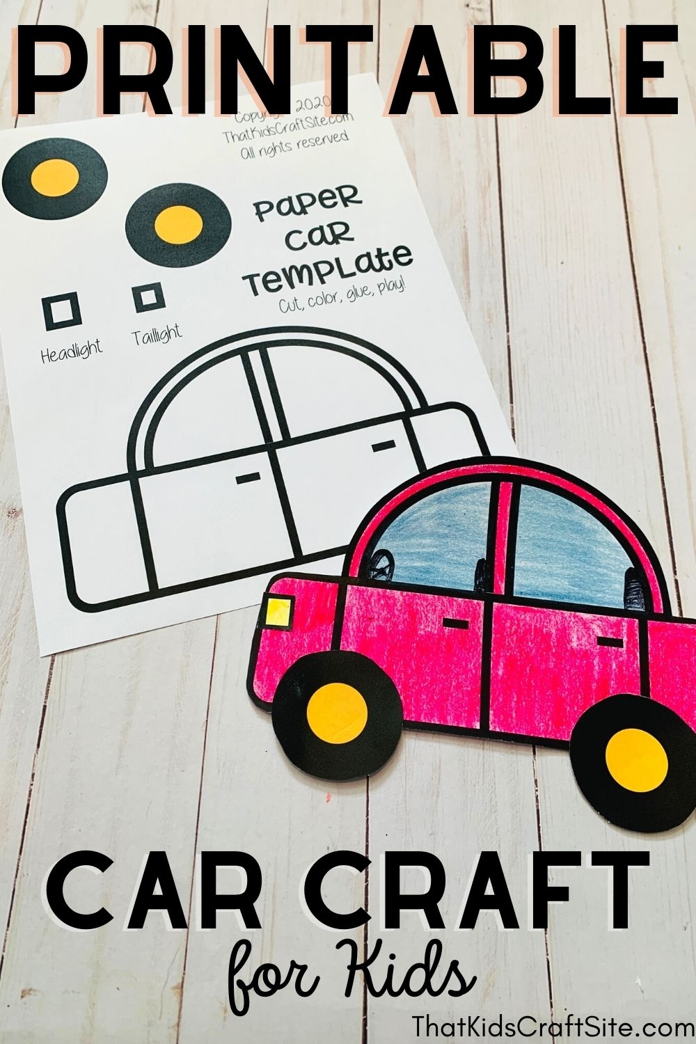 Free Car Printable Craft For Kids That Kids 39 Craft Site