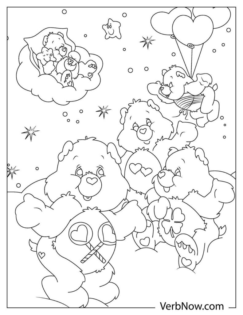 Free CARE BEAR Coloring Pages Book For Download Printable PDF VerbNow