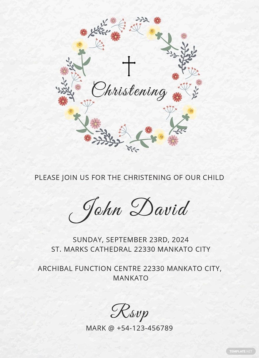 Free Christening Invitation Template Download In Word PDF 