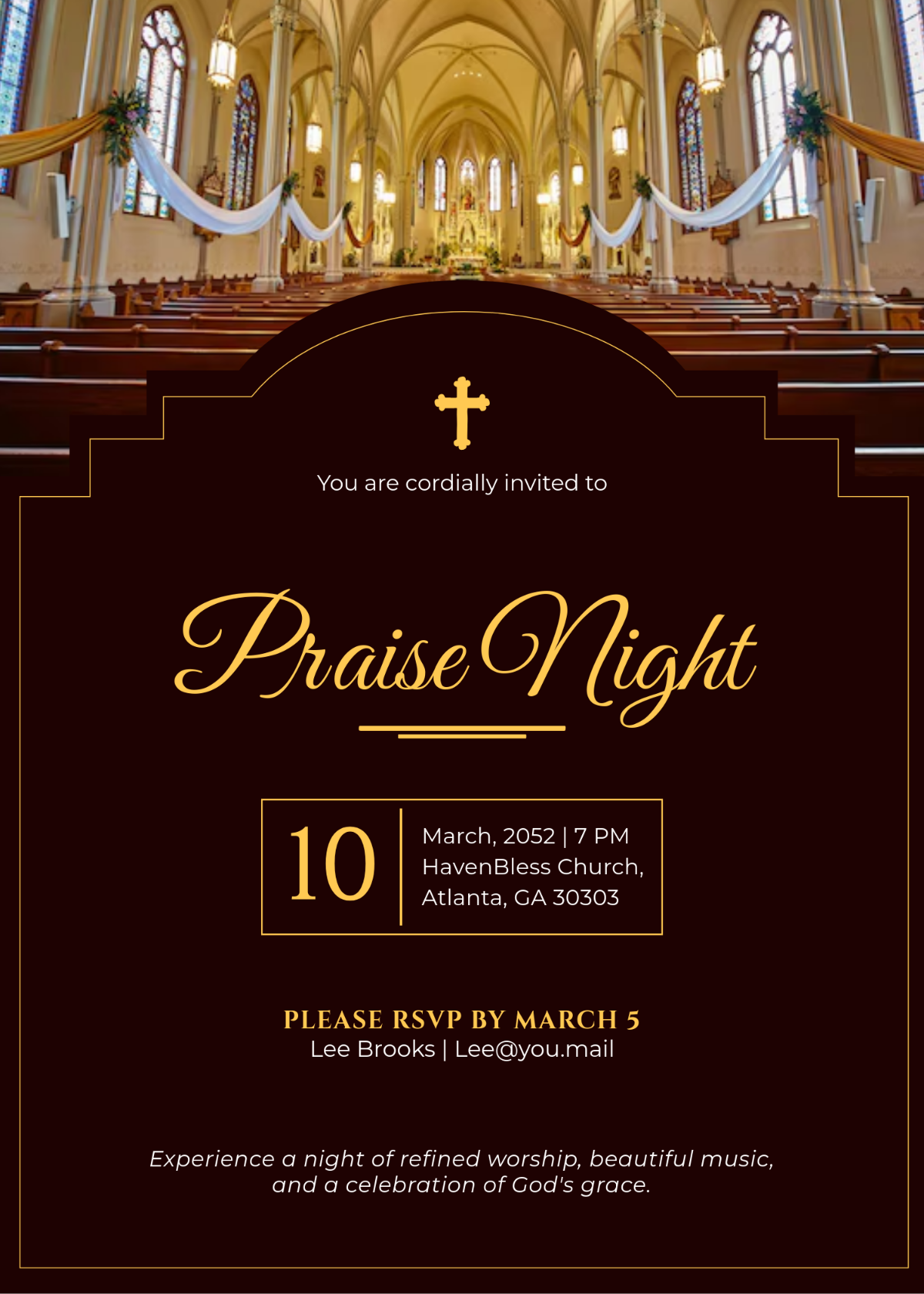 Free Church Invitation Letter Template To Edit Online
