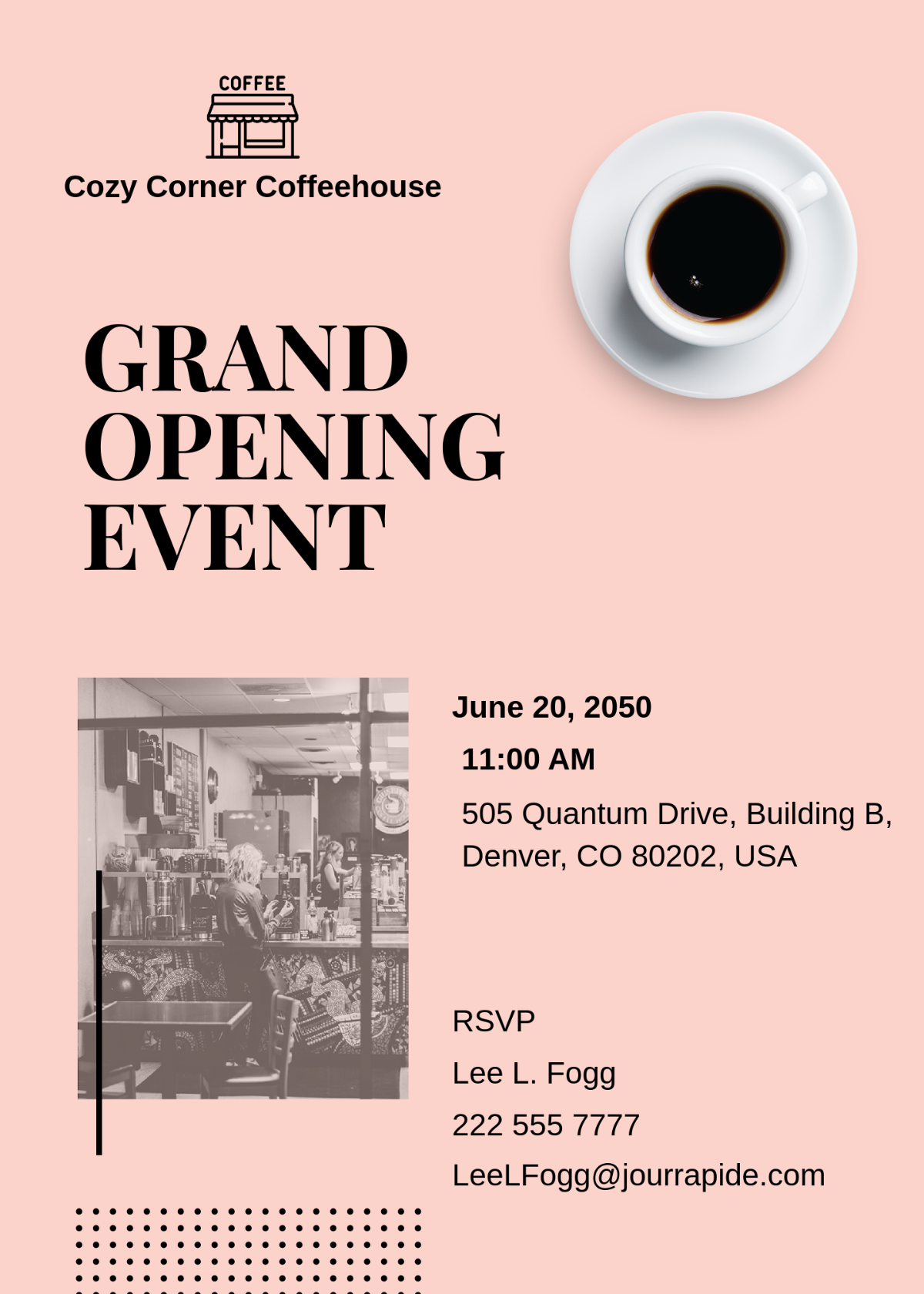 invitation template for shop opening