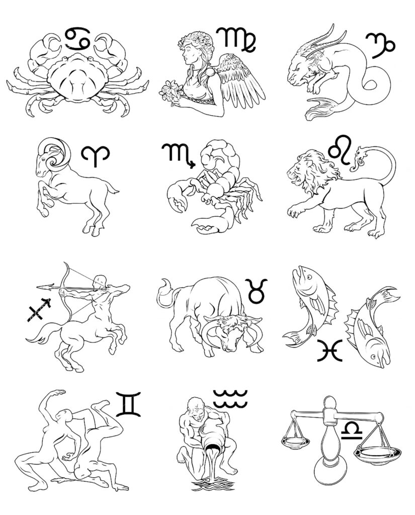 Free Coloring Page Of Zodiac Signs To Color Zodiac Sign Coloring Pages
