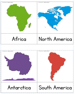 free printable continent cards