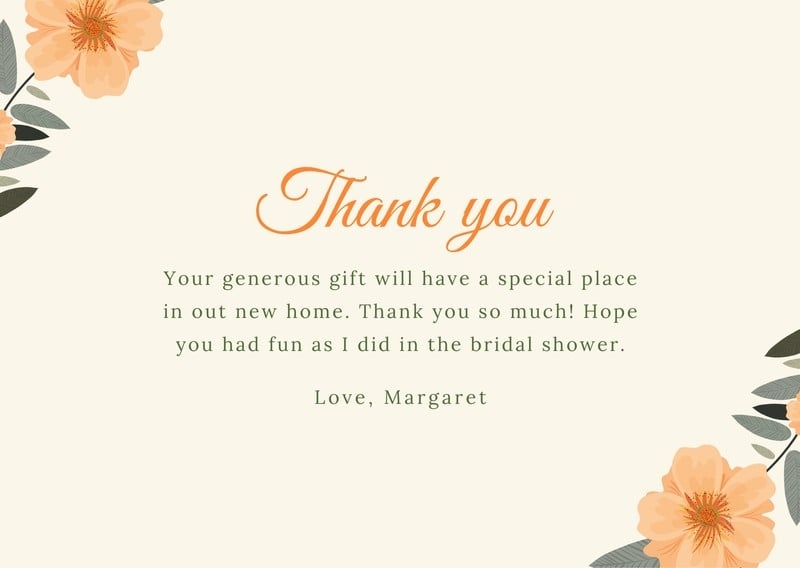 Free Custom Printable Bridal Shower Thank You Card Templates Canva