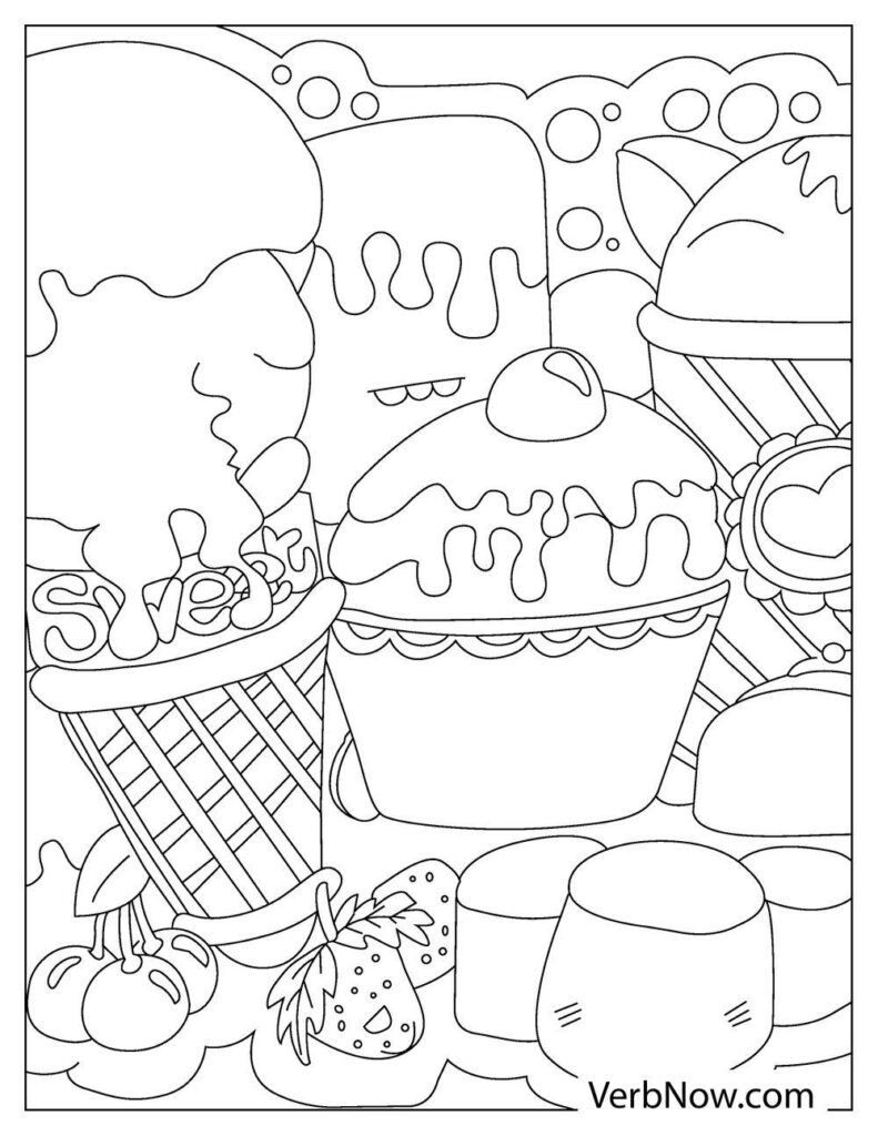 Free CUTE FOOD Coloring Pages For Download Printable PDF 
