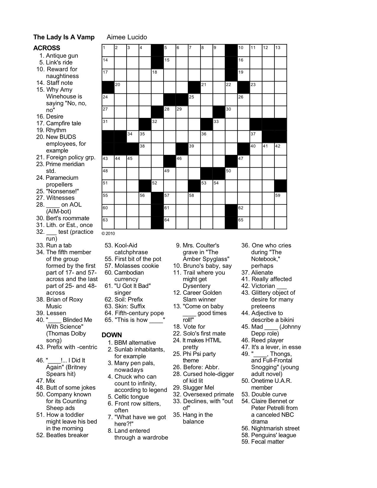 daily crossword puzzles printable