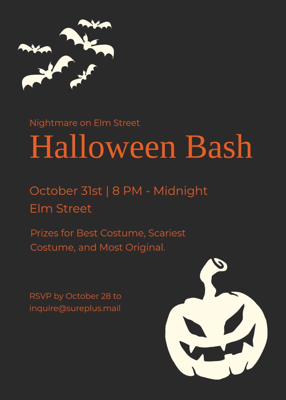 Free Dark Halloween Invitation Template To Edit Online