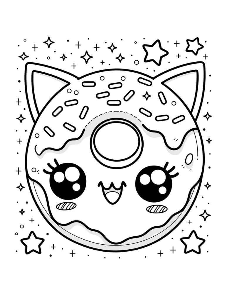 Free Donut Coloring Pages