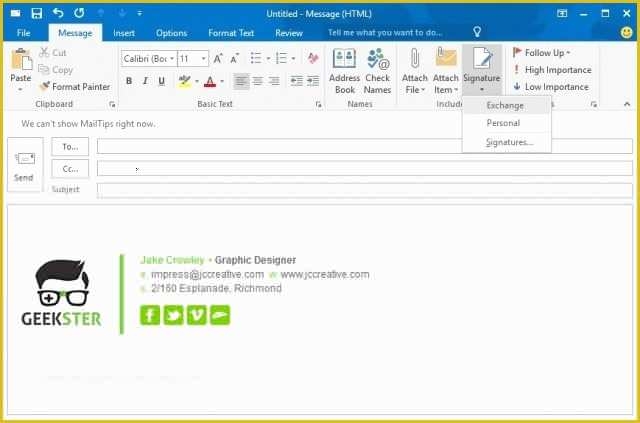 Free Email Template Creator Of Outlook Email Signature Templates 