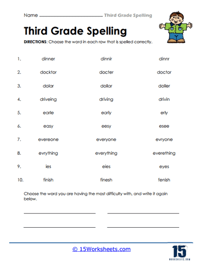 3rd grade english worksheets