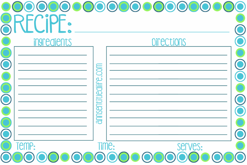Free Fillable Printable Recipe Cards Free Printable Card