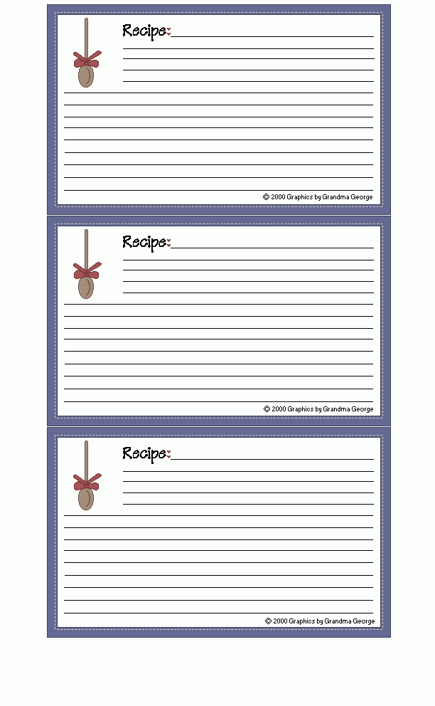 Free Fillable Printable Recipe Cards Medast