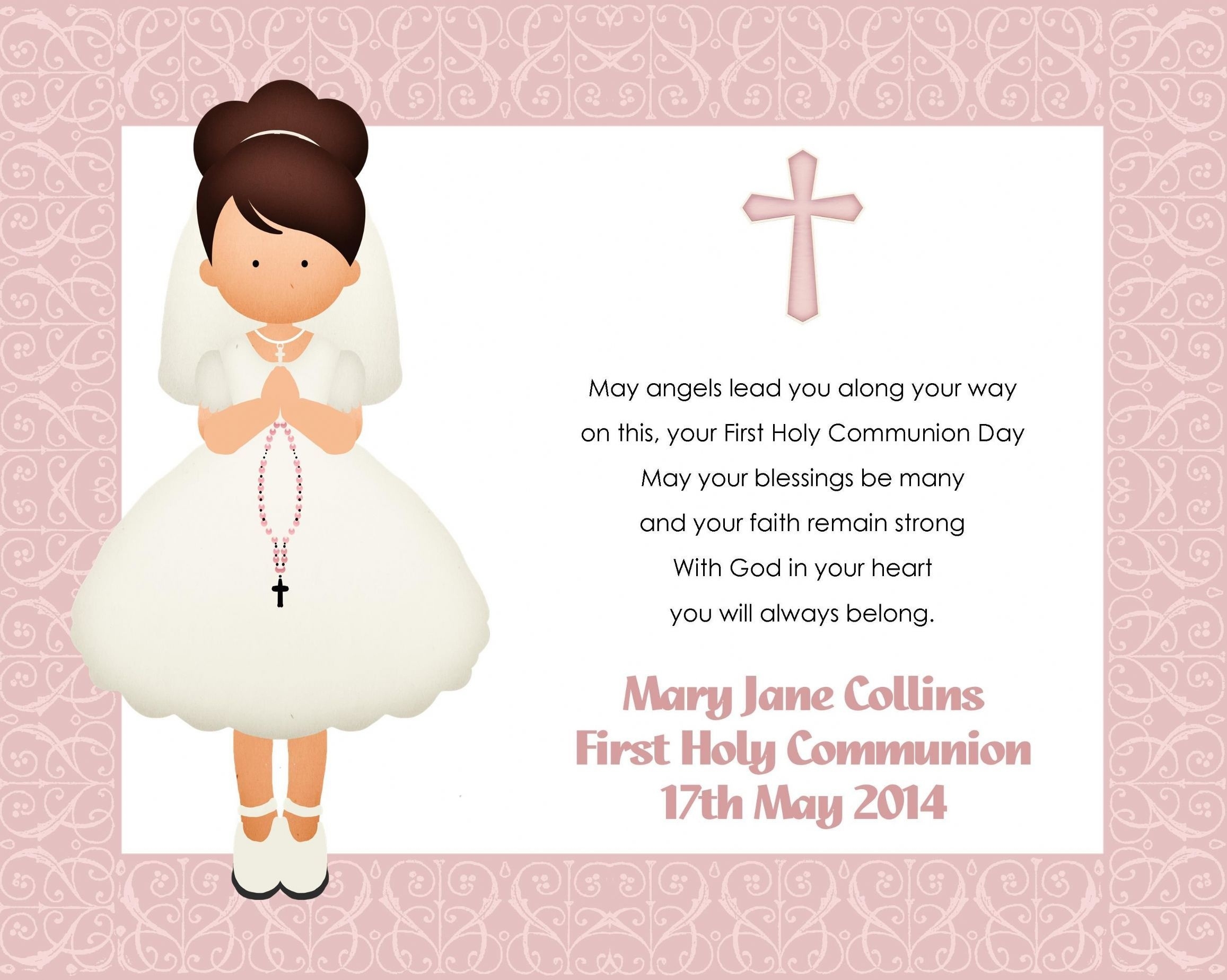 Free First Communion Cards Printable Free Templates Printable
