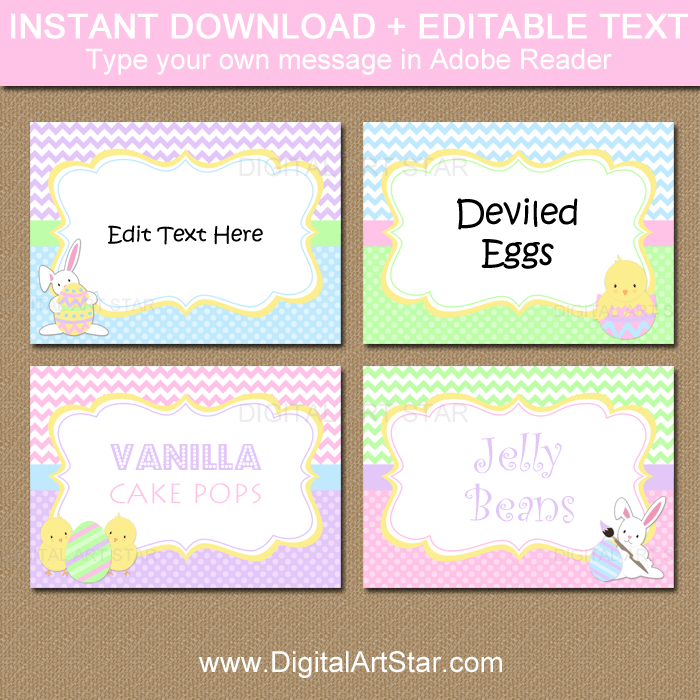 free printable easter name place cards