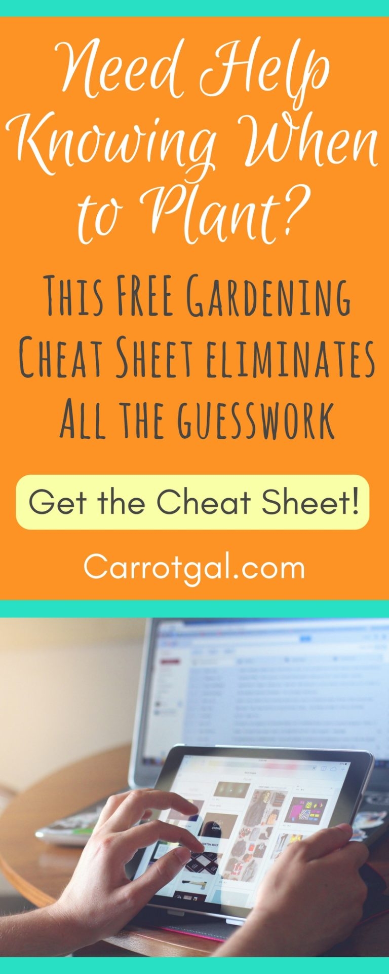 Free Gardening Cheat Sheet Eliminate The Guesswork Carrotgal