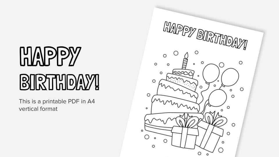 Free Happy Birthday Card Printable Pdf Black And White Outlet Websites 