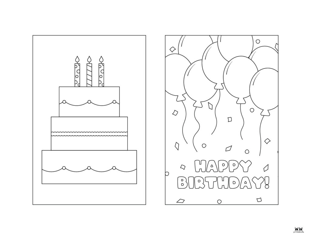 Free Happy Birthday Printable Coloring Cards Freebie 57 OFF