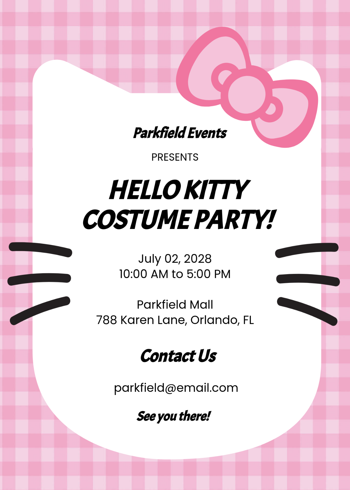 invitation template hello kitty
