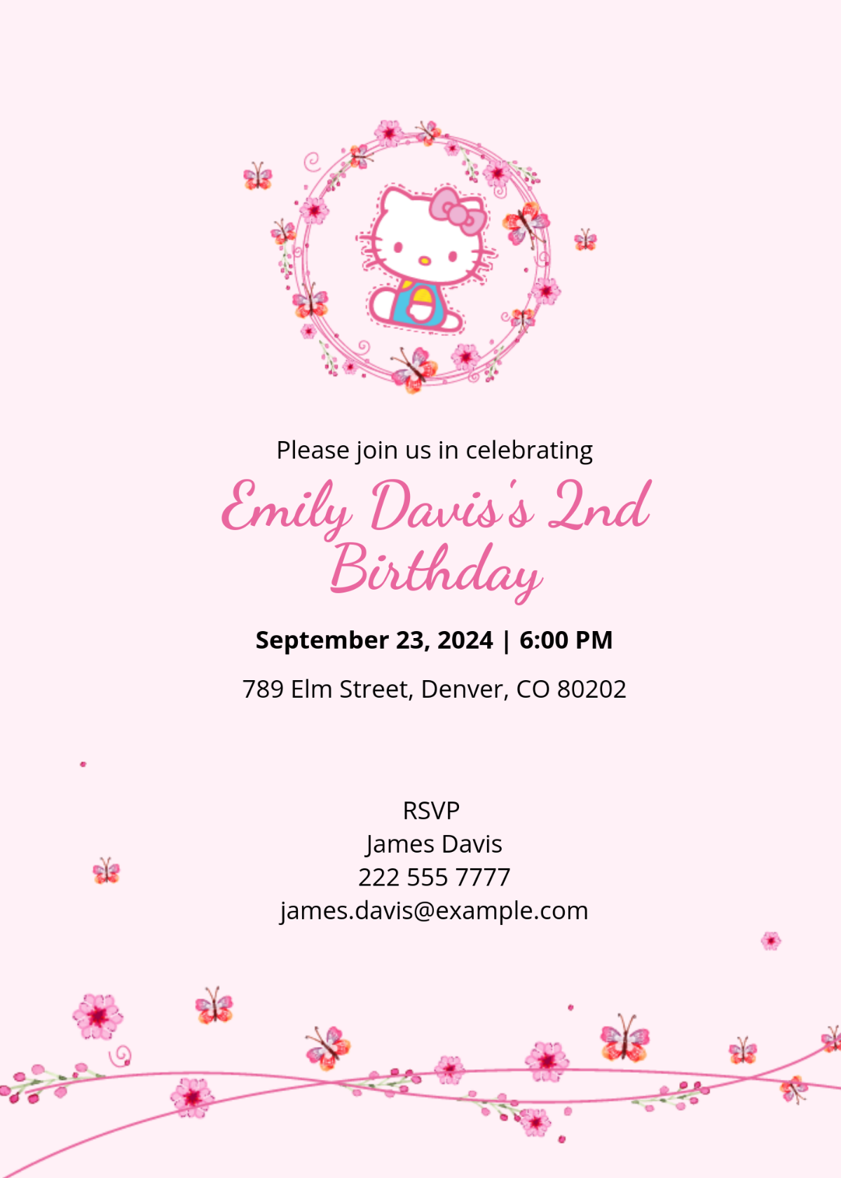 Free Hello Kitty Invitation Template To Edit Online
