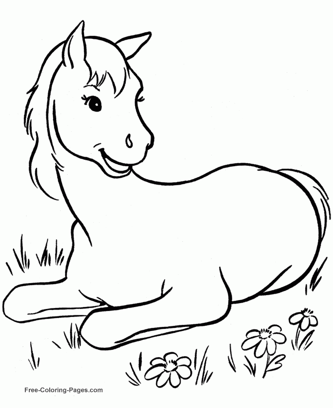 Free Horse Coloring Book Pages 010