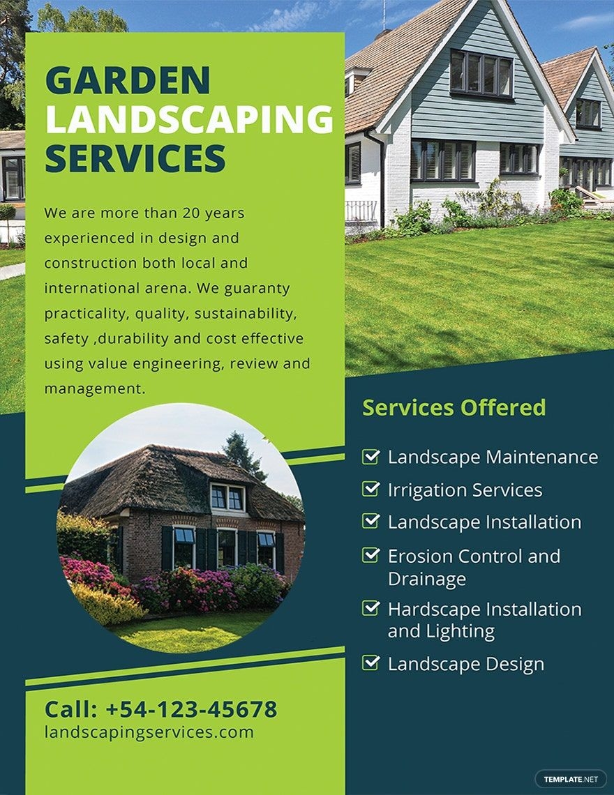 Free Landscaping Flyer Templates Editable And Printable