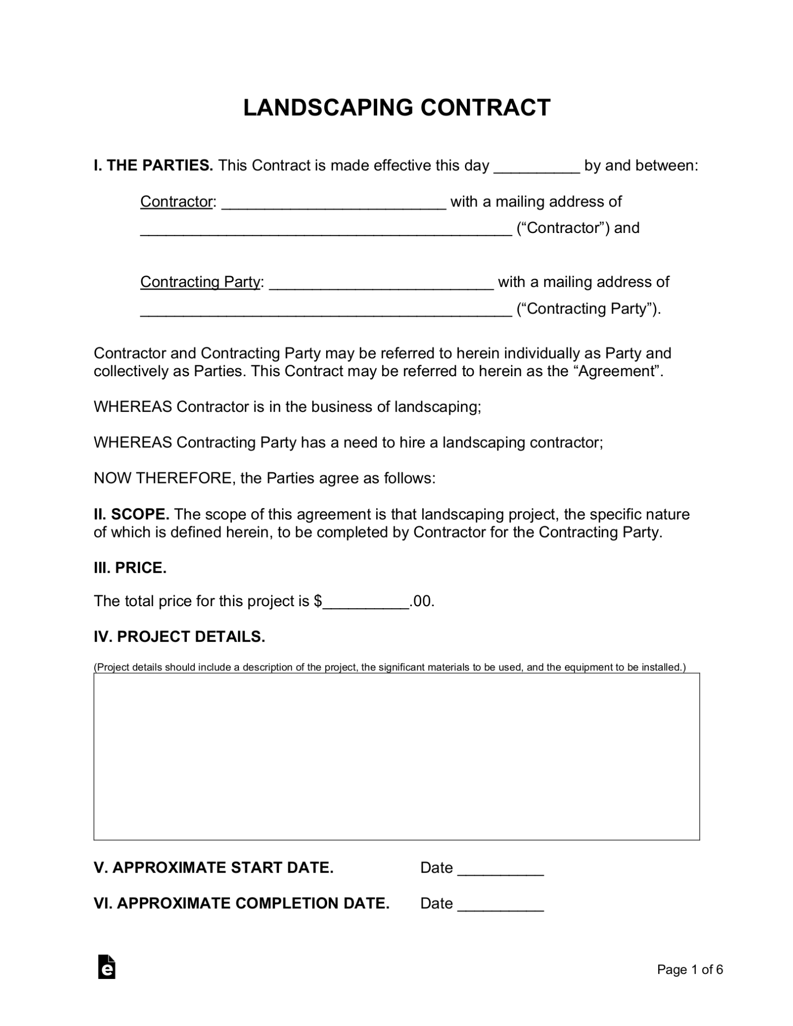 Free Landscaping Invoice Template PDF Word EForms