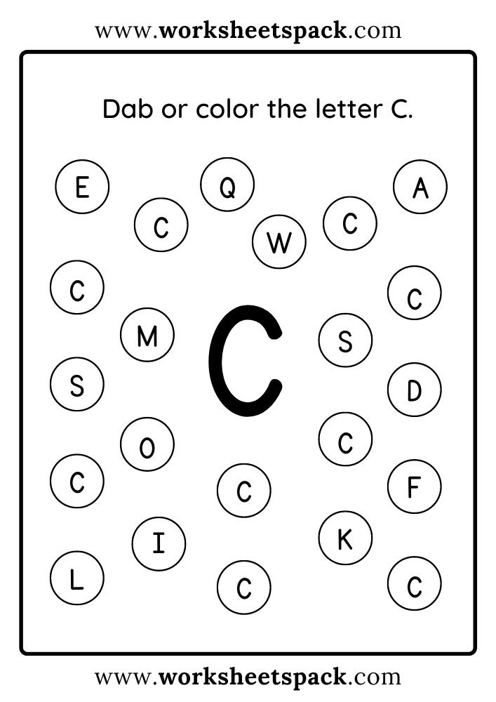 letter c worksheets for preschool