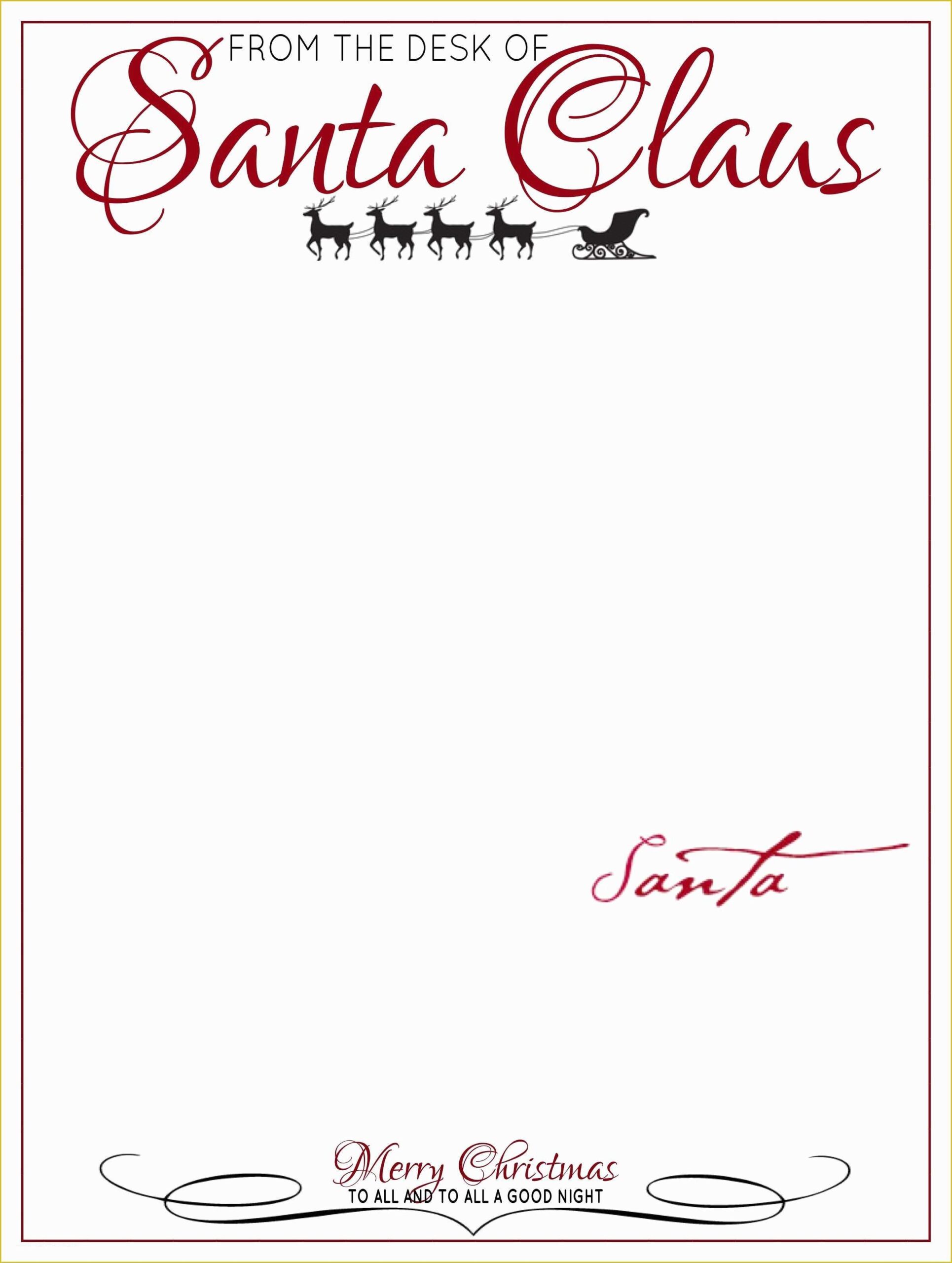 santa letter template printable free