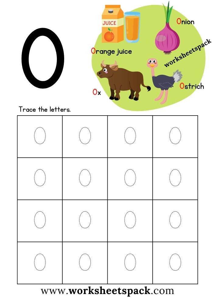 Free Letter O Printable Worksheets
