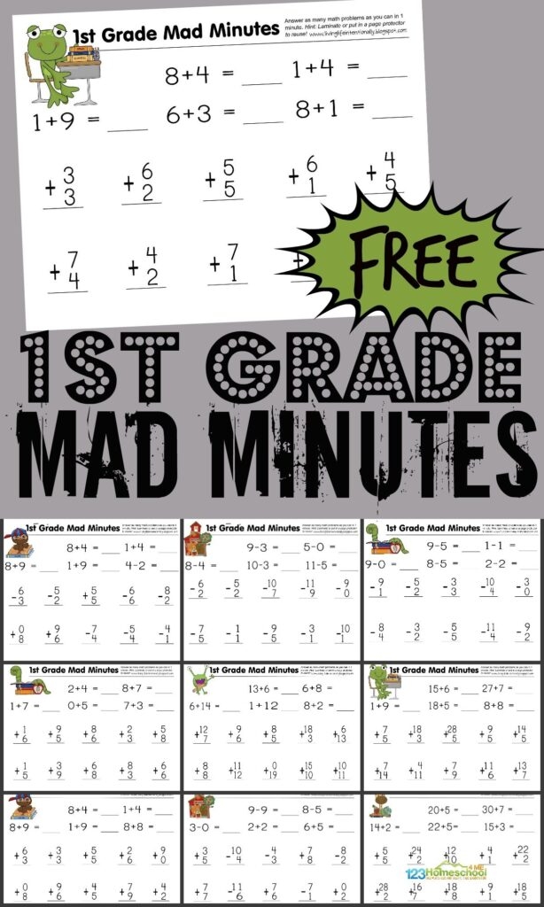Free Mad Minute Math Worksheets Printable Worksheets