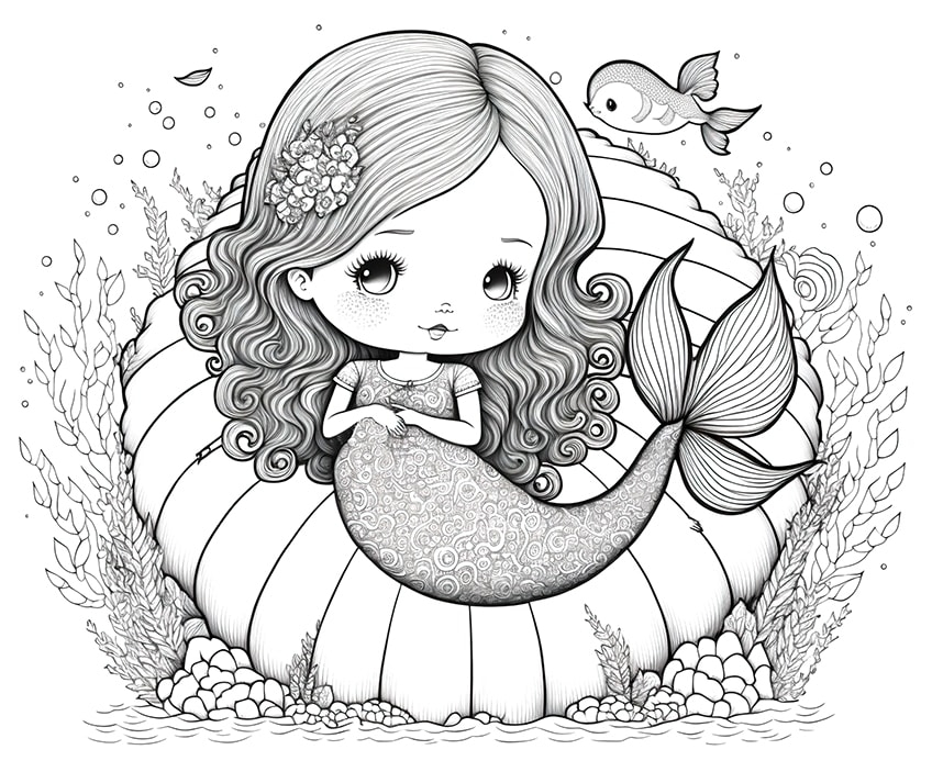 Free Mermaid Coloring Pages Printable Mermaid Coloring 56 OFF