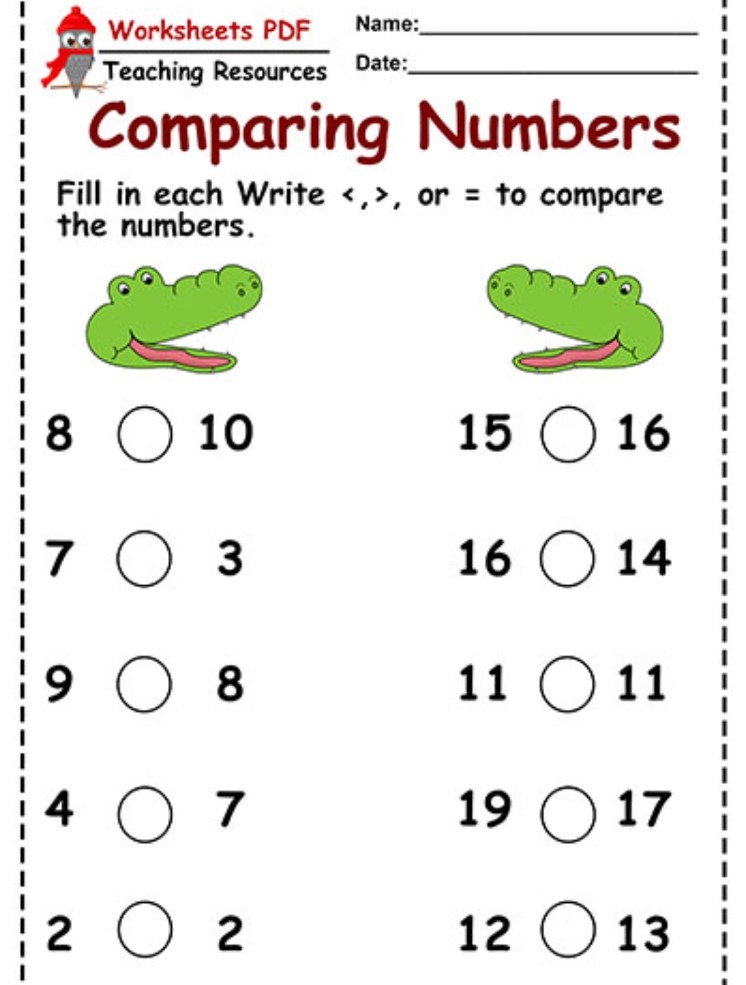 Free More Than Less Than Worksheets Kindergarten Kindergarten Worksheets
