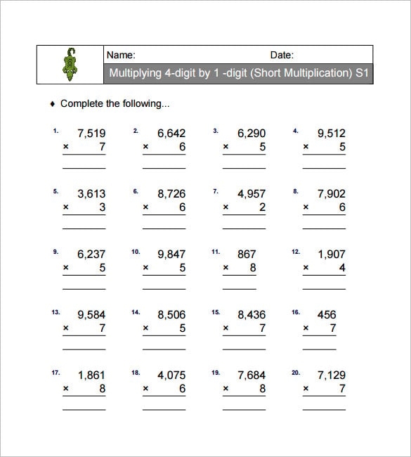 multiplication division worksheets